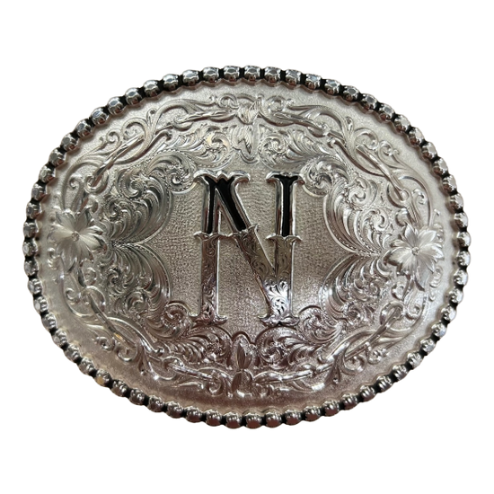 Montana Silversmiths Antiqued Letter Silver Western Buckle 6189SV