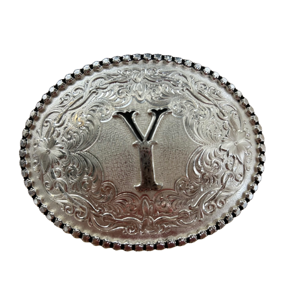 Montana Silversmiths Antiqued Letter Silver Western Buckle 6189SV