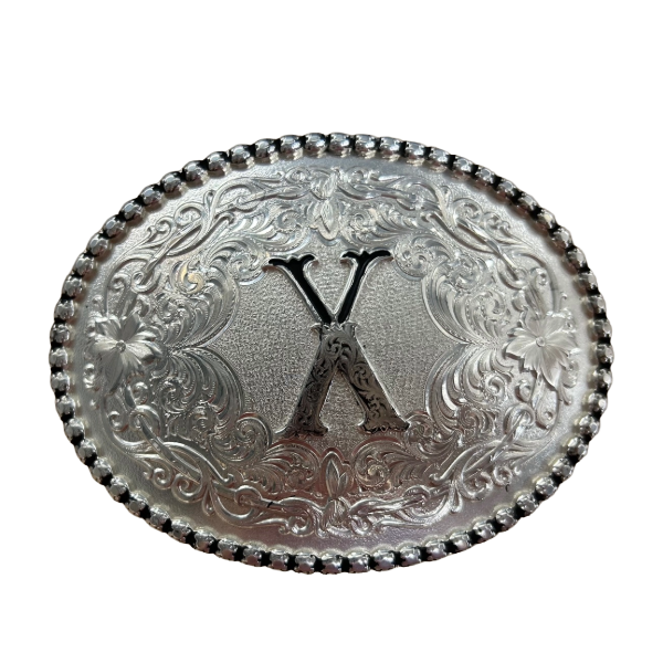 Montana Silversmiths Antiqued Letter Silver Western Buckle 6189SV