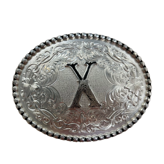 Montana Silversmiths Antiqued Letter Silver Western Buckle 6189SV