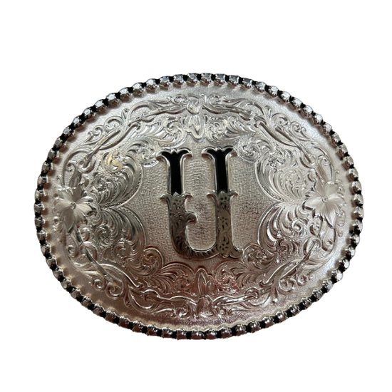 Montana Silversmiths Antiqued Letter Silver Western Buckle 6189SV
