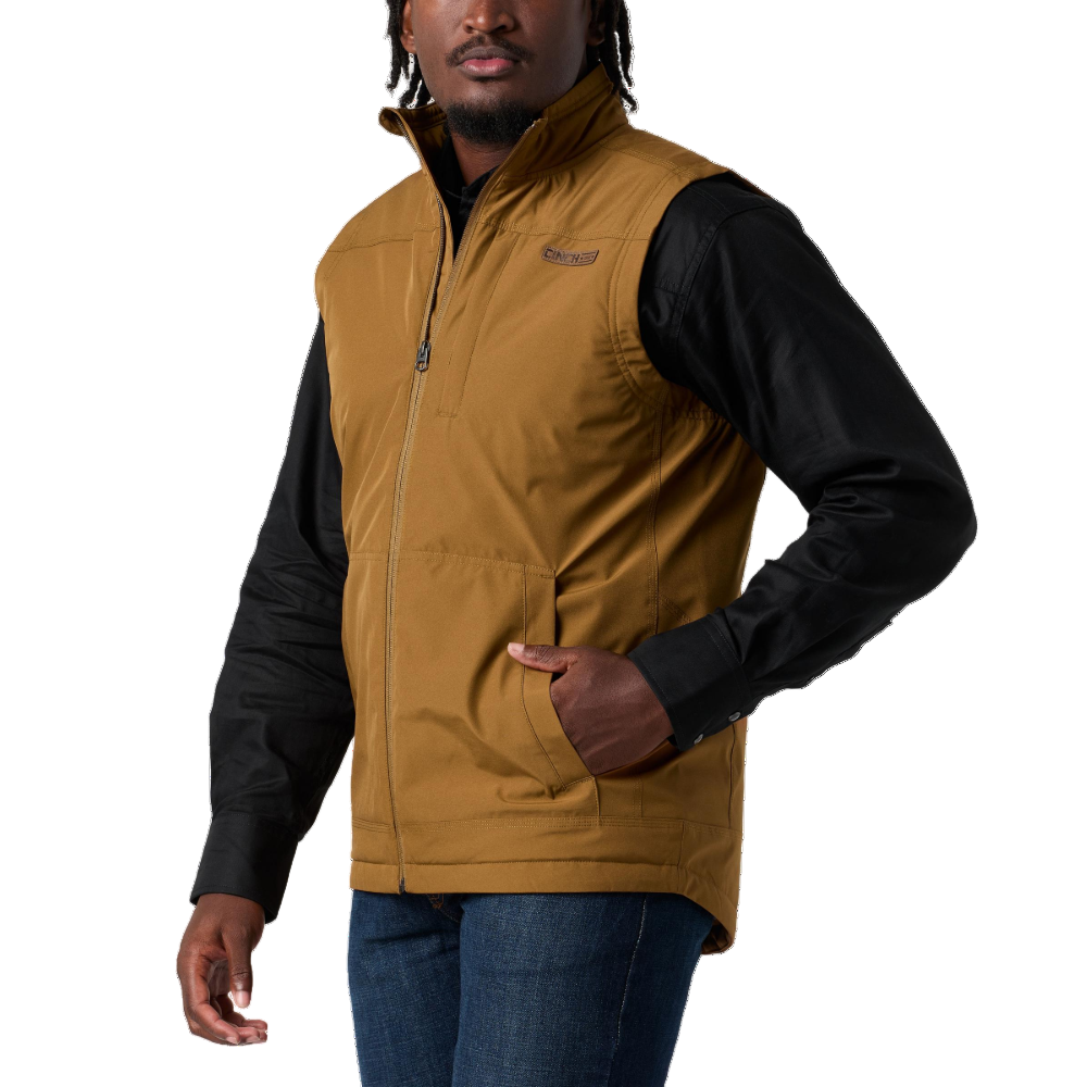 Cinch Men's Brown Canvas Zip Vest MWV1927002