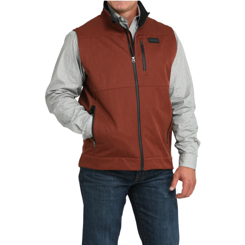 Cinch Men's Red Bonded Zip Vest MWV1515028