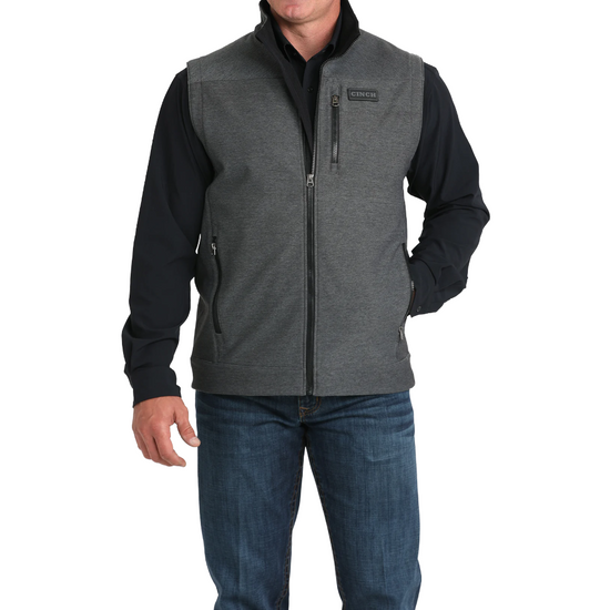 Cinch Men's Charcoal Bonded Zip Vest MWV1515026