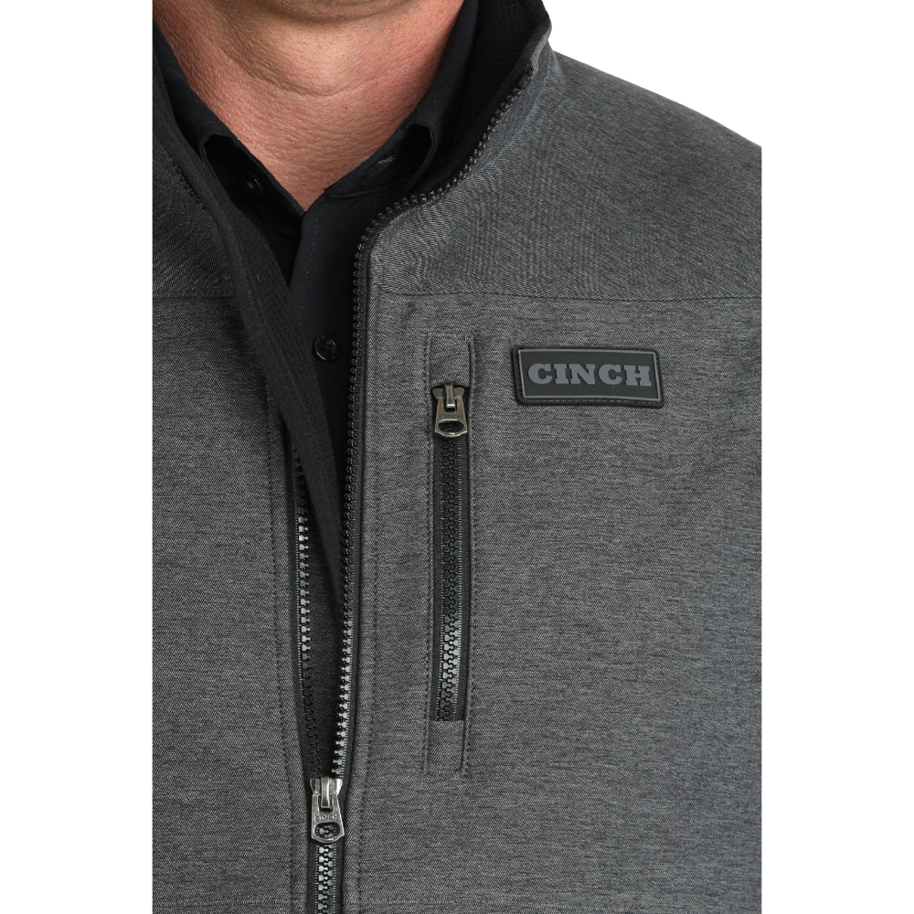 Cinch Men's Charcoal Bonded Zip Vest MWV1515026