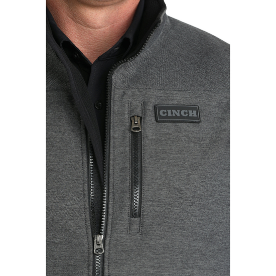 Cinch Men's Charcoal Bonded Zip Vest MWV1515026