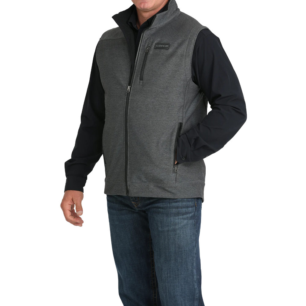 Cinch Men's Charcoal Bonded Zip Vest MWV1515026