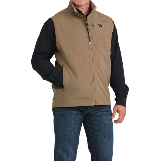 Cinch Men's Khaki Brown Windproof Zip Vest MWV1099011