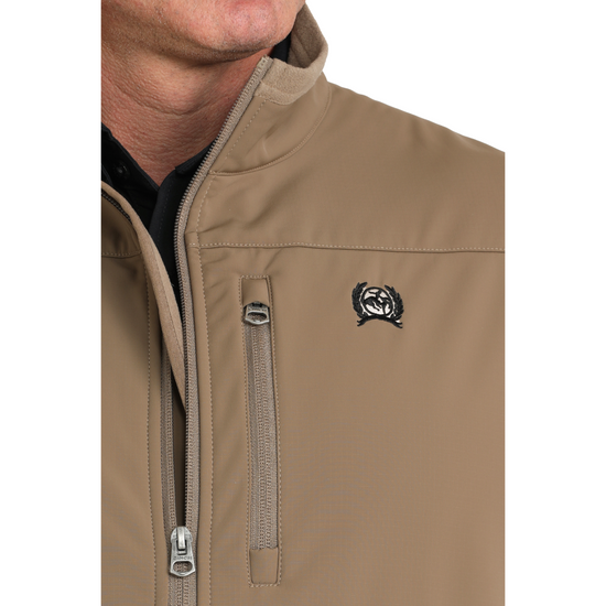 Cinch Men's Khaki Brown Windproof Zip Vest MWV1099011