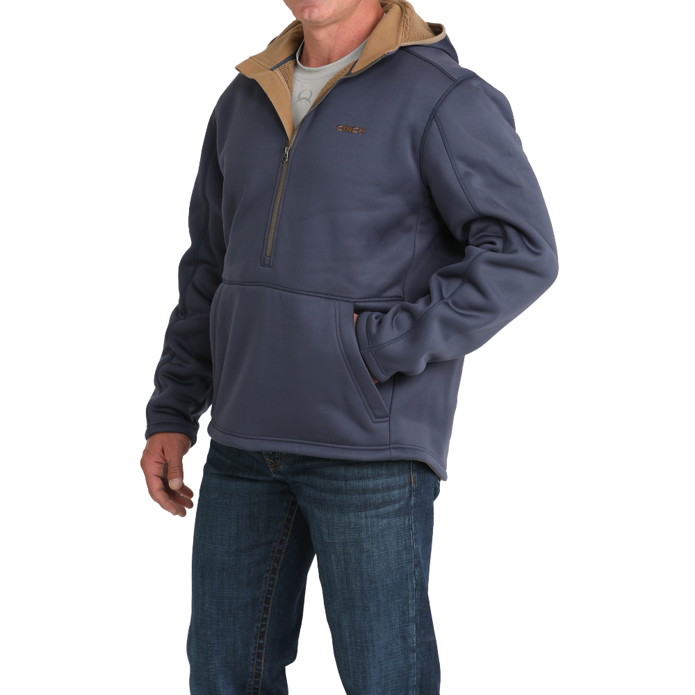 Cinch Men's Navy Sherpa 1/2 Zip Pullover Hoodie MWJ1915004