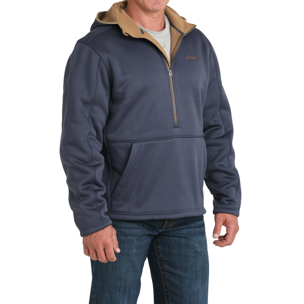 Cinch Men's Navy Sherpa 1/2 Zip Pullover Hoodie MWJ1915004