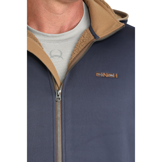 Cinch Men's Navy Sherpa 1/2 Zip Pullover Hoodie MWJ1915004