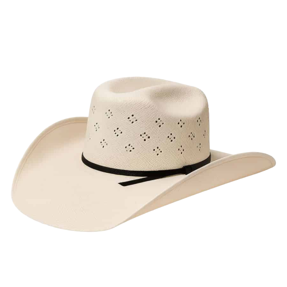 American Hat Company Vented Straw Western Hat 8120-2CBLK