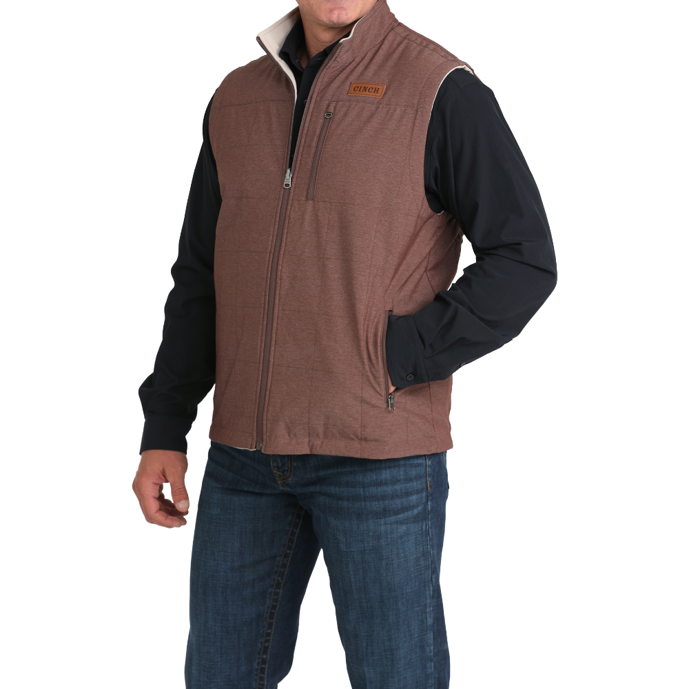 Cinch Men's Burgundy Reversible Zip Vest MWV1926002