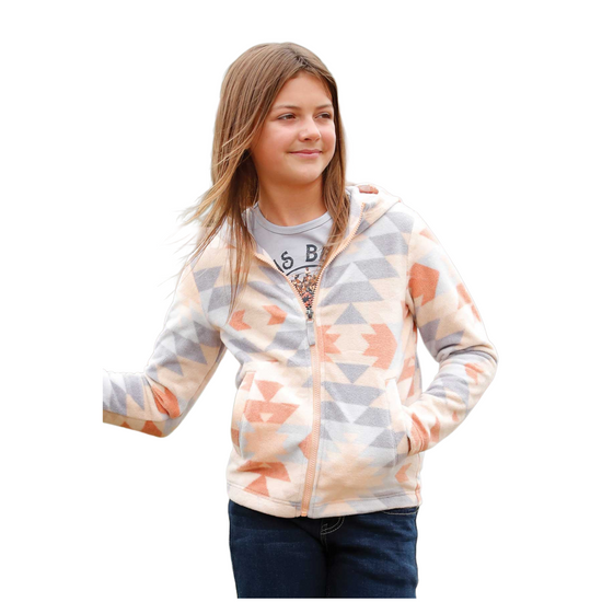 Cinch Youth Girl's Peach Fleece Full Zip Jacket CWK8960002