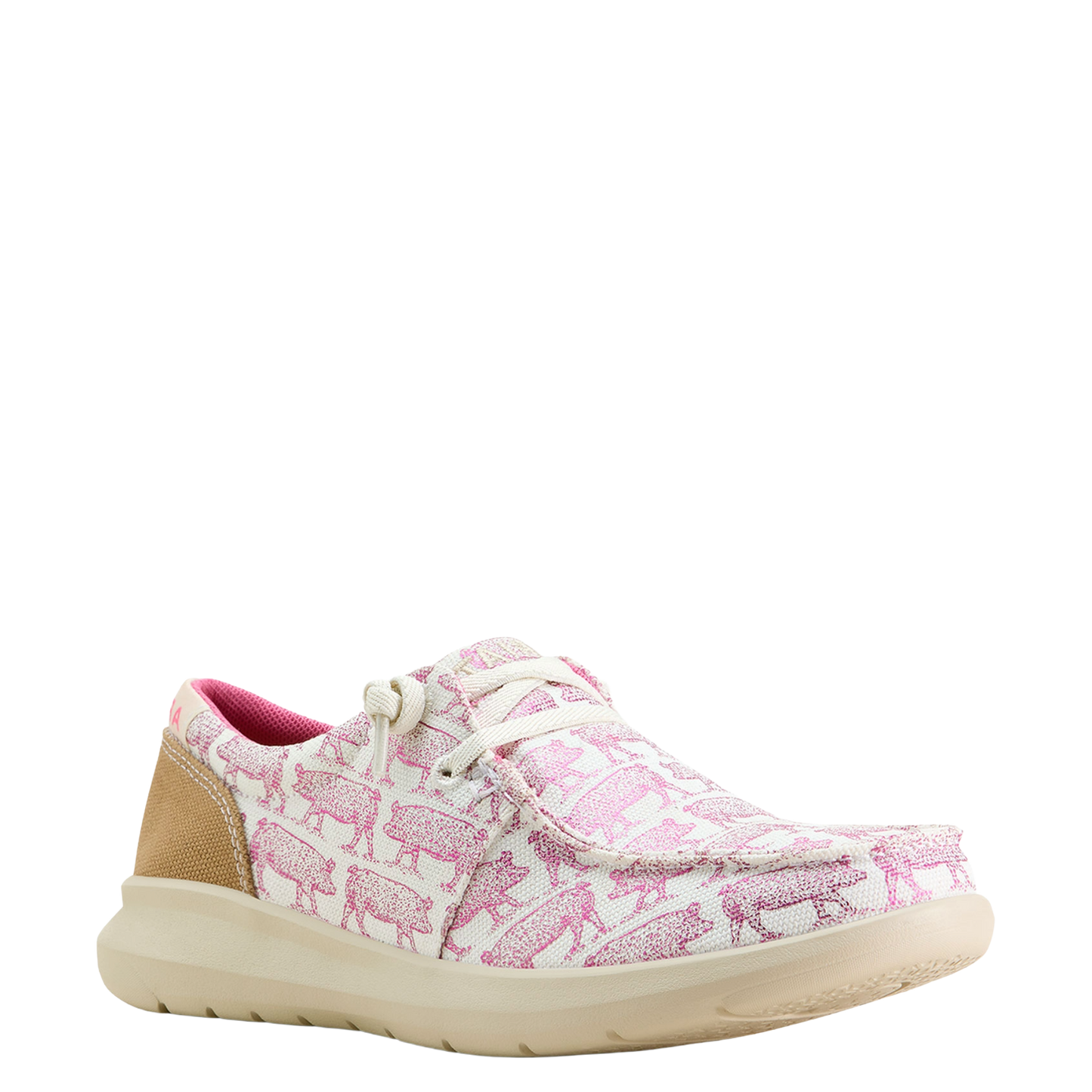 Ariat Ladies Hilo Pink Piggy Print Casual Shoes 10063886