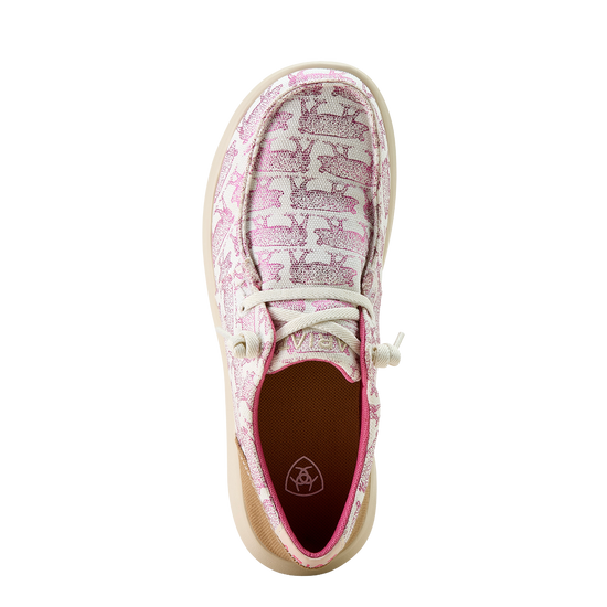 Ariat Ladies Hilo Pink Piggy Print Casual Shoes 10063886