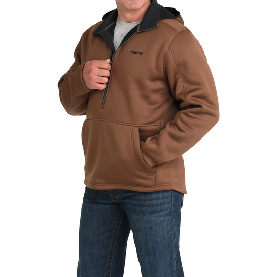 Cinch Men's Brown 1/2 Zip Sherpa Hoodie MWJ1915003