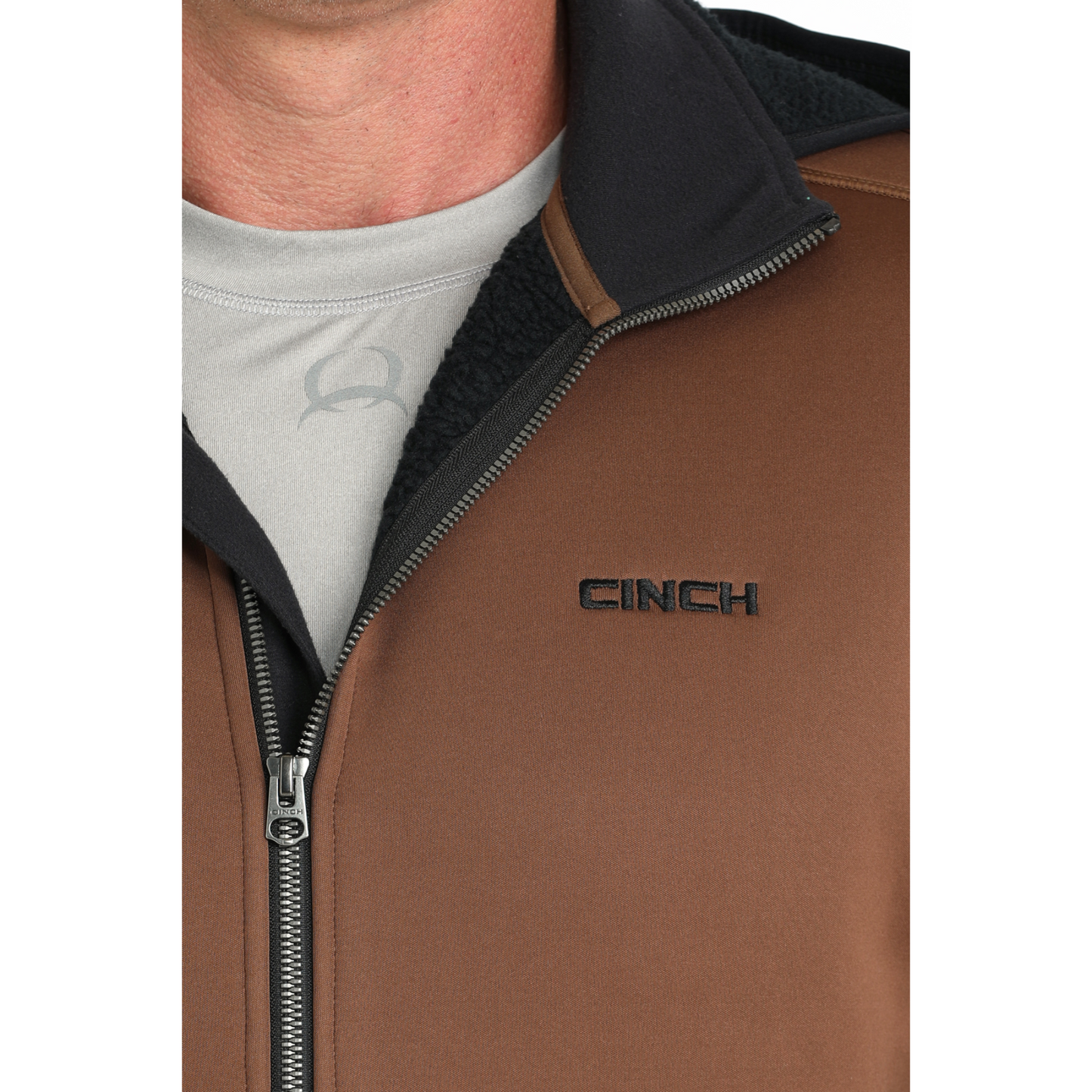Cinch Men's Brown 1/2 Zip Sherpa Hoodie MWJ1915003
