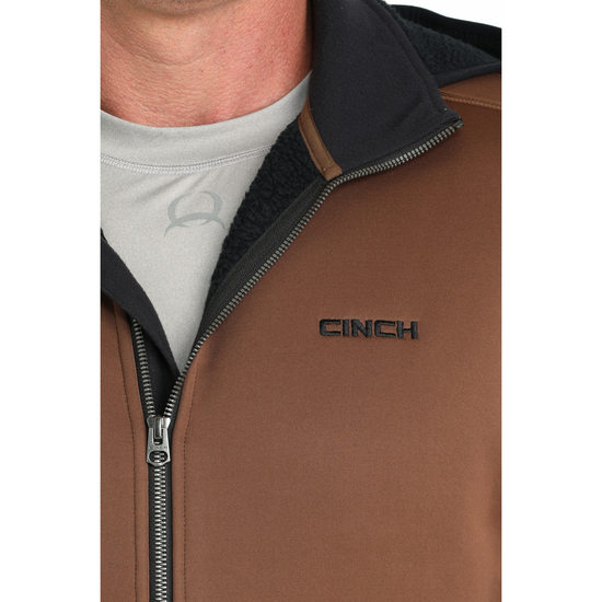 Cinch Men's Brown 1/2 Zip Sherpa Hoodie MWJ1915003