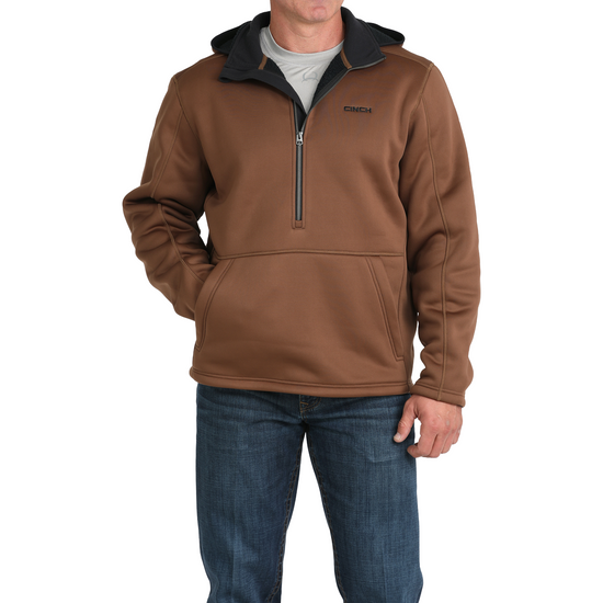 Cinch Men's Brown 1/2 Zip Sherpa Hoodie MWJ1915003