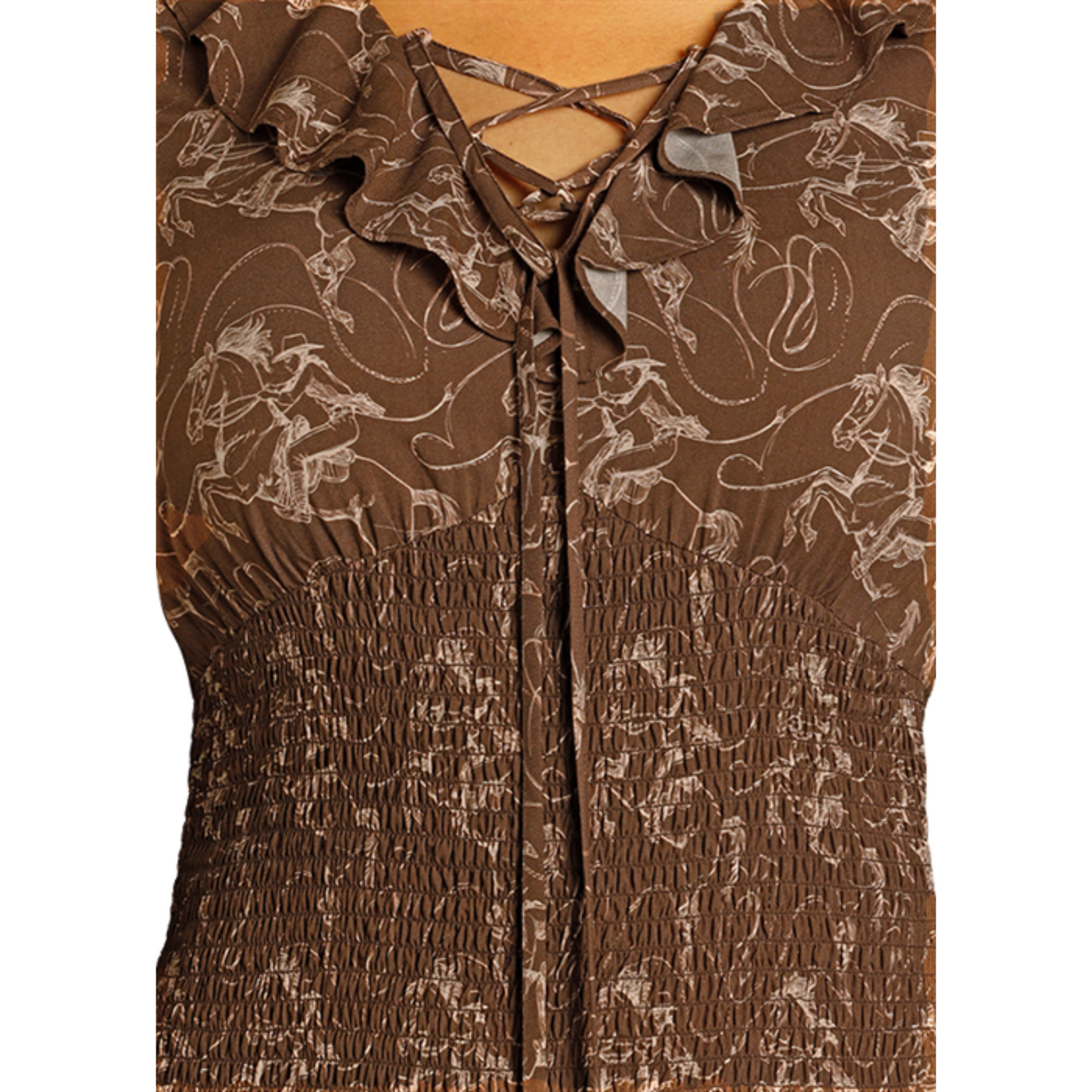 Rock & Roll Ladies Brown Tiered Maxi Dress BWD2R07782