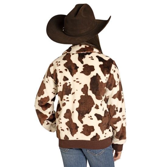 Panhandle Youth Girl's Brown Cowhide Print Jacket BG92C07757