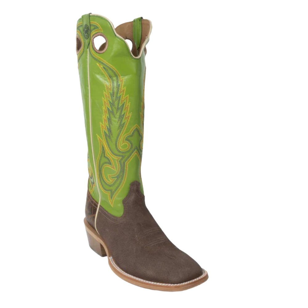 R. Watson Men's Dark Cafe Boar 16" Wide Square Toe Western Boot WR0020-2