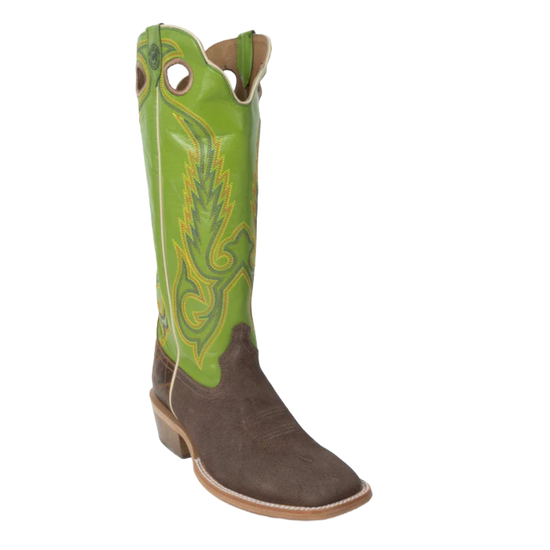 R. Watson Men's Dark Cafe Boar 16" Wide Square Toe Western Boot WR0020-2