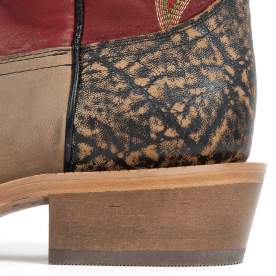 R. Watson Men's Sand & Burgundy Cowhide 16" Western Boot WR0021-1