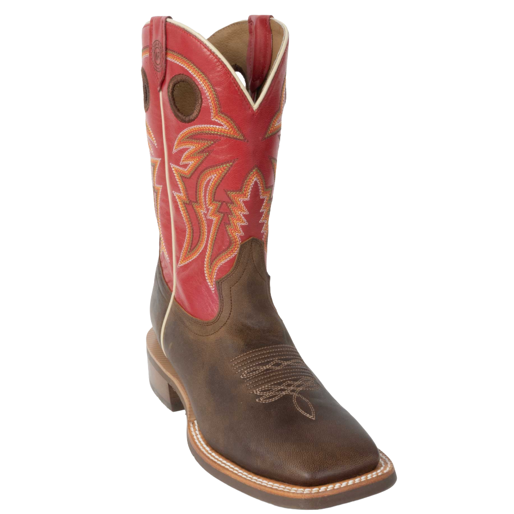 R. Watson Men's Brown & Red Goat Leather Western Boot WR0031-2