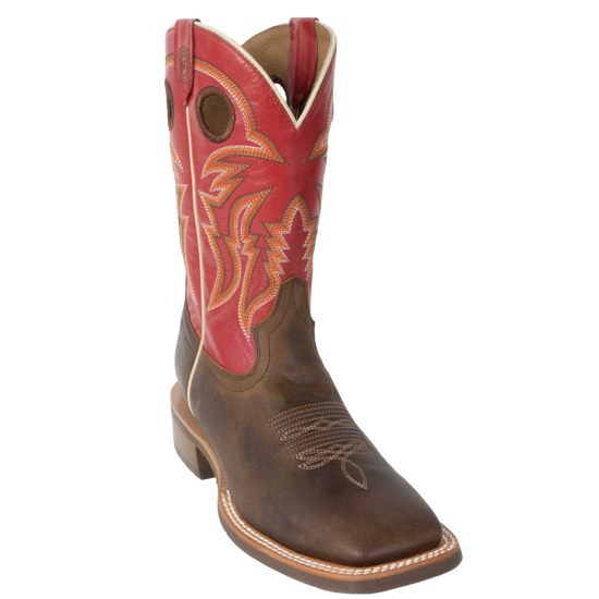 R. Watson Men's Brown & Red Goat Leather Western Boot WR0031-2