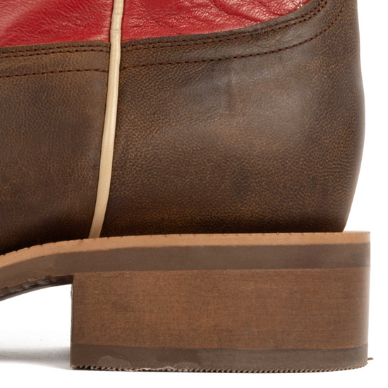 R. Watson Men's Brown & Red Goat Leather Western Boot WR0031-2