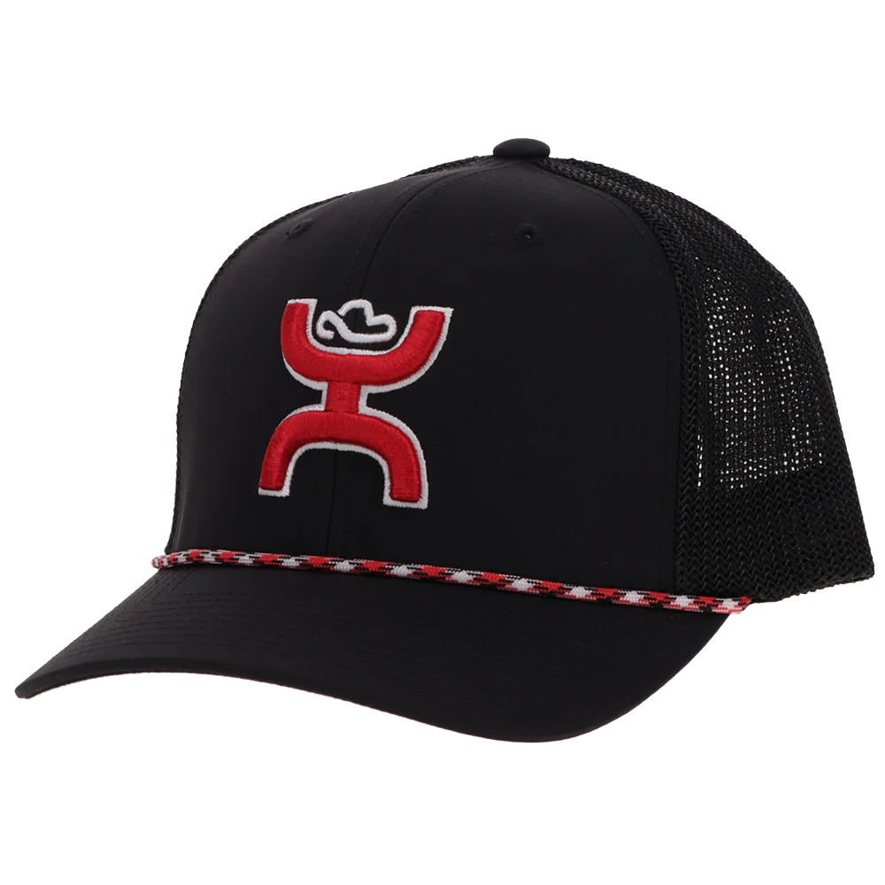 Hooey Men's "Sterling" 6-Panel Black & Red Cap 2506T-BK