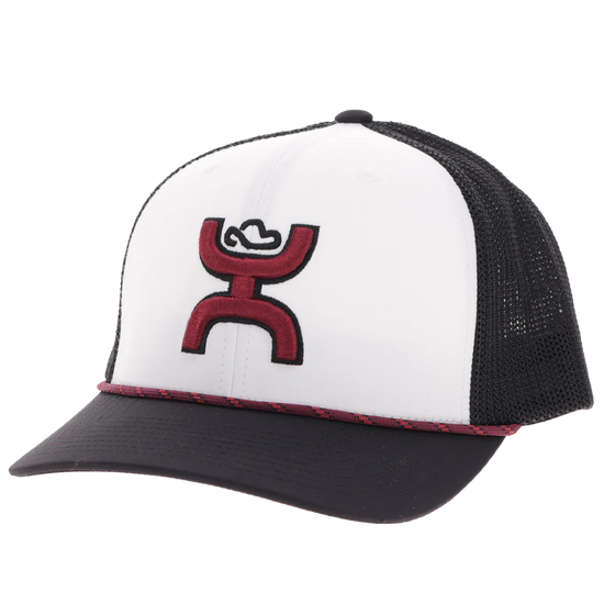 Hooey Men's "Sterling" 6-Panel White & Black Cap 2506T-WHBK