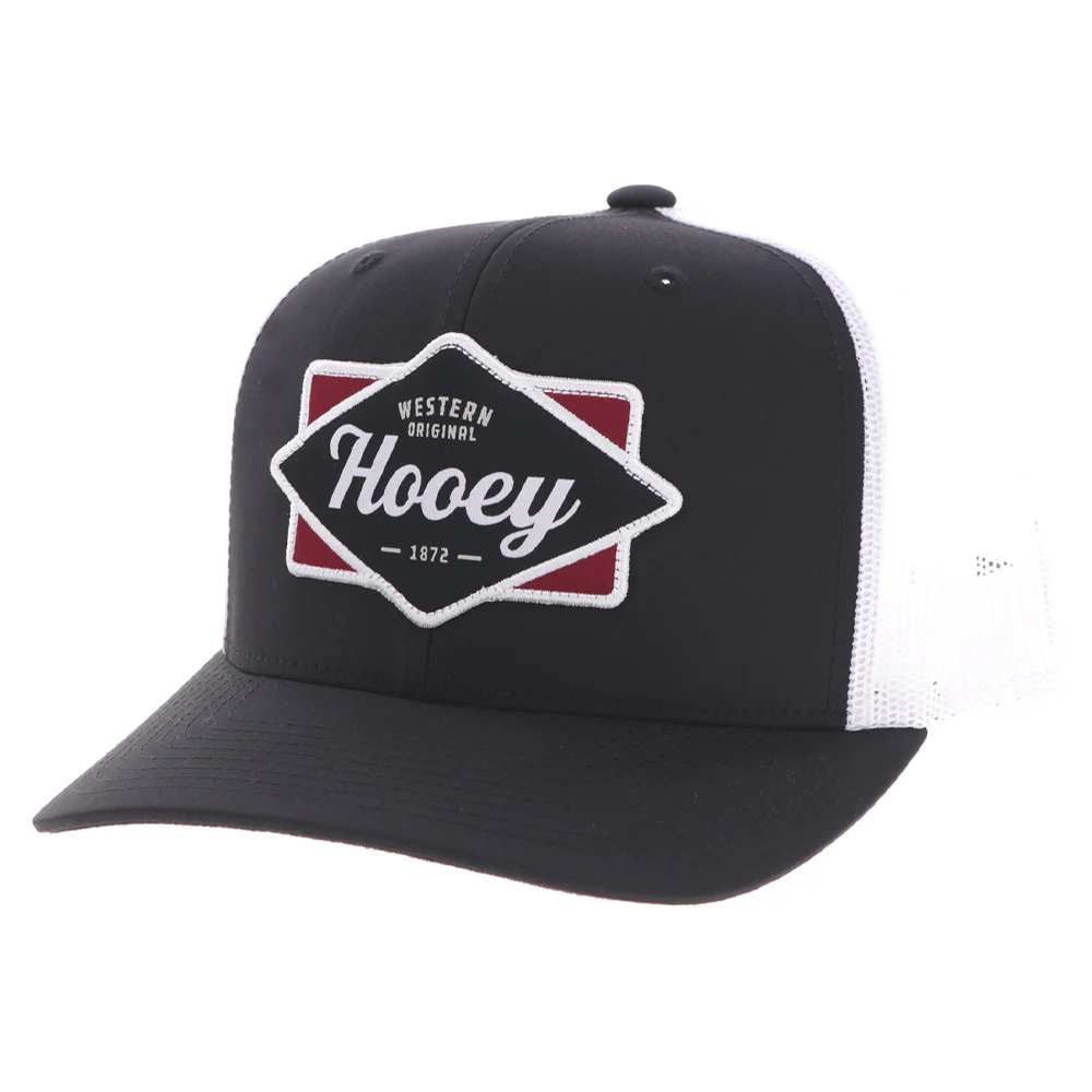 Hooey Men's "Diamond" 6-Panel Black & White Hat 2522T-BKWH