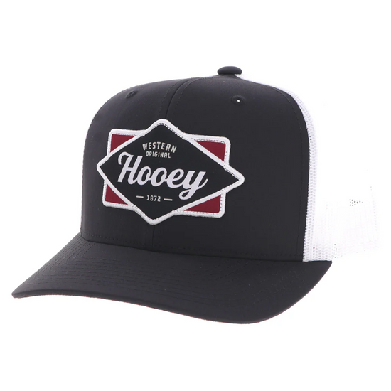 Hooey Men's "Diamond" 6-Panel Black & White Hat 2522T-BKWH