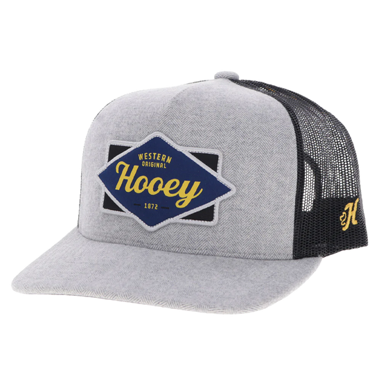 Hooey Men's "Diamond" 6-Panel Grey & Black Trucker Cap 2522T-GYBK