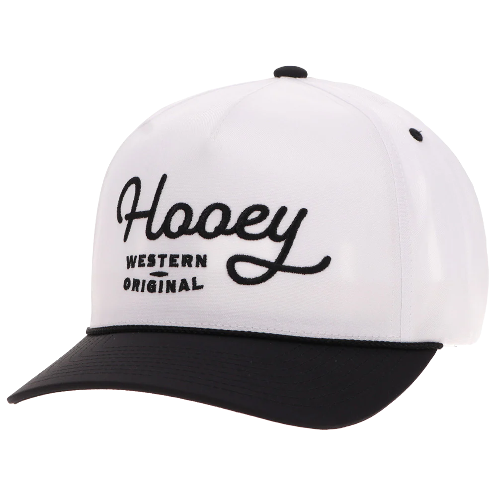 Hooey Men's "OG" 5-Panel White & Black Cap 2560T-WHBK