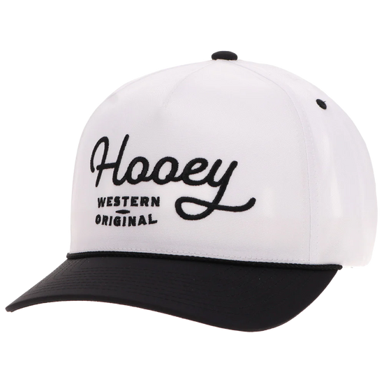 Hooey Men's "OG" 5-Panel White & Black Cap 2560T-WHBK