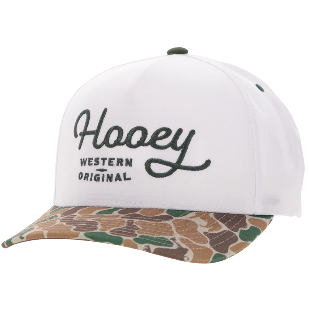 Hooey Men's "OG" 5-Panel White & Camo Snapback Cap 2560T-WHCA