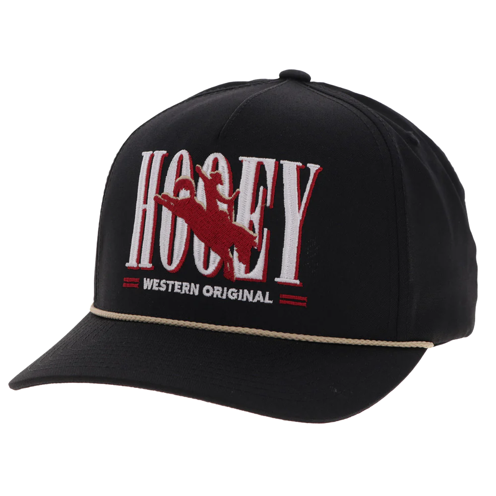 Hooey Men's "Wild Ride" Logo Black Snapback Cap 2569T-BK