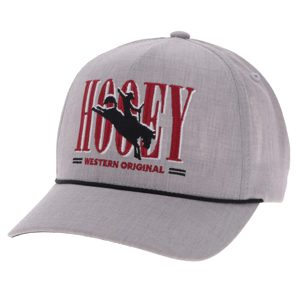 Hooey Men's "Wild Ride" 5-Panel Heather Grey Cap 2569T-GY