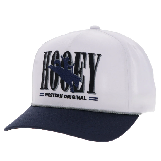 Hooey Men's "Wild Ride" 5-Panel White & Navy Cap 2569T-WHNV