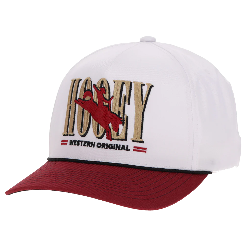 Hooey Men's "Wild Ride" 5-Panel White Snapback Cap 2569T-WH