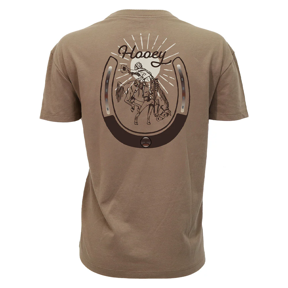 Hooey "Lucky Rider" Horseshoe Logo Brown T-Shirt HT1901BR