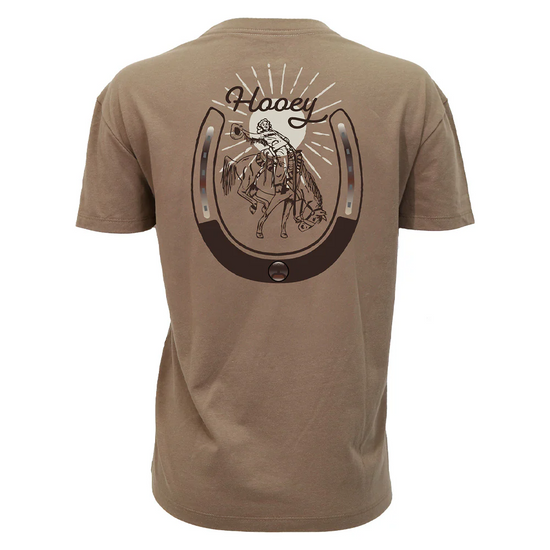 Hooey "Lucky Rider" Horseshoe Logo Brown T-Shirt HT1901BR