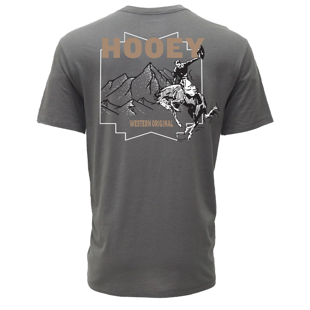 Hooey Men's "Briggs" Steel Grey Graphic T-Shirt HT1910GY
