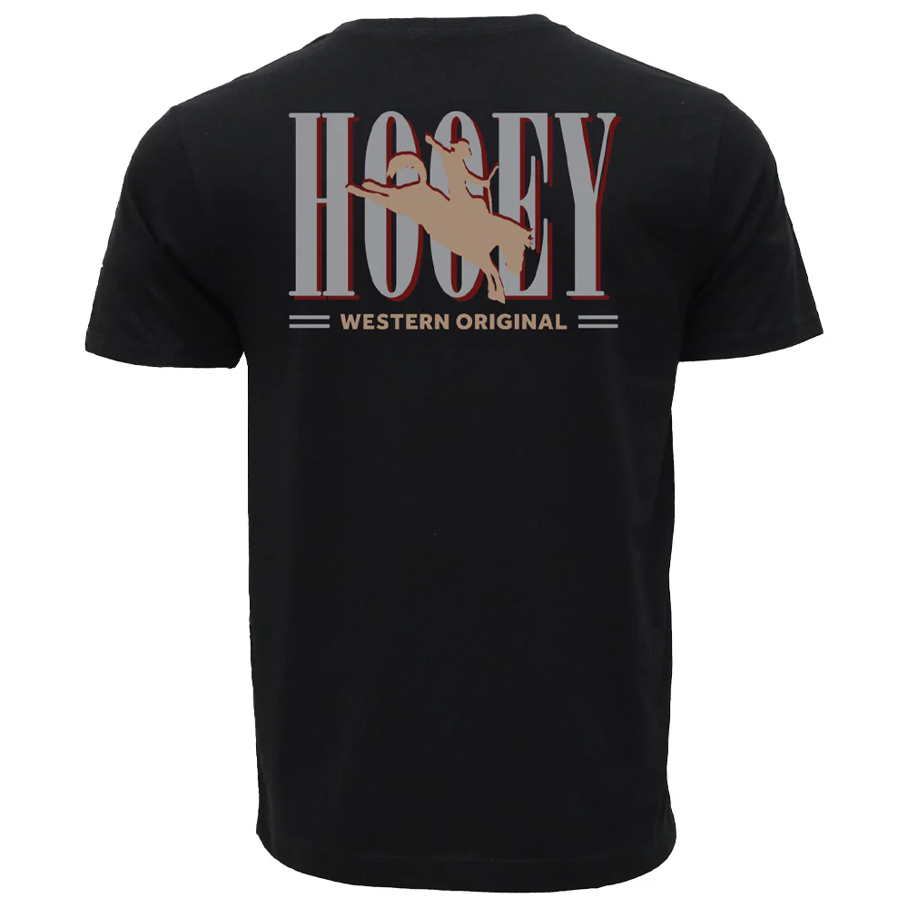 Hooey Men's "Wild Ride" Logo Black Graphic T-Shirt HT1911BK