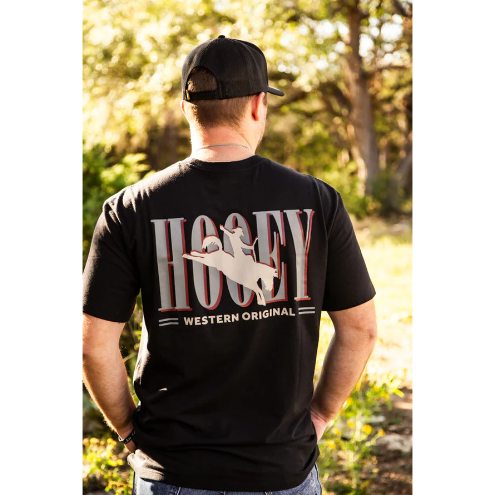 Hooey Men's "Wild Ride" Logo Black Graphic T-Shirt HT1911BK